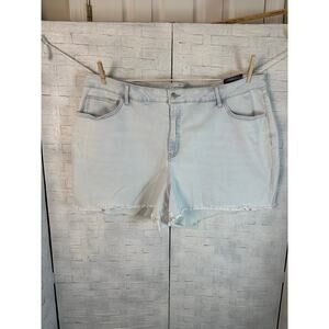 Ava & Viv Womens Shorts Cutoff high rise Midi light wash pockets Summer Plus Sz